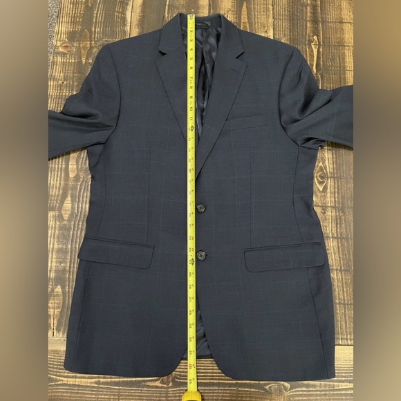 Ralph Lauren Blue Windowpane Plaid 100% Wool Sport Coat Blazer 40R READ - Picture 13 of 14